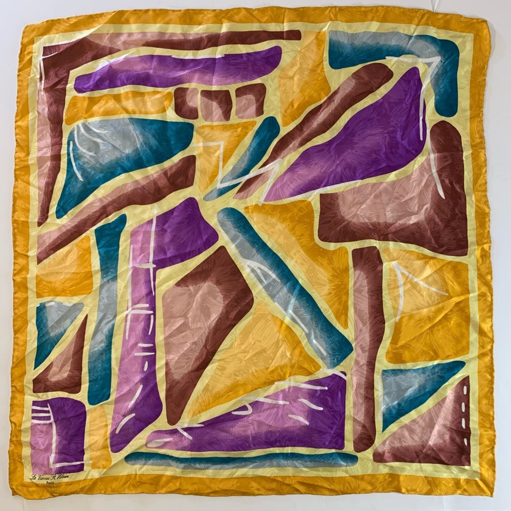 Vintage La Varenne St. Hilaire Paris Silk Scarf - Picture 1 of 5